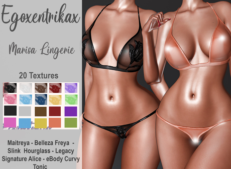 Second Life Marketplace - ::EGO - Marisa Lingerie:: 20 Textures